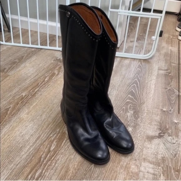 Frye Black Melissa Button Stud Boots - Picture 4 of 7